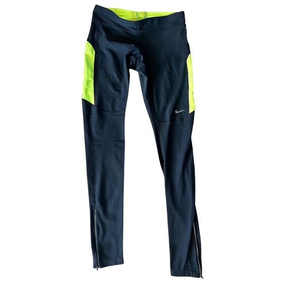 Nike Dri-Fit Neon Green/Gray Workout Leggings | Size Small - Picture 3 of 10